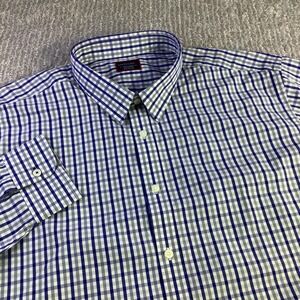UNTUCKit Almaden XXXL‎ Blue Gray Check Plaid Long Sleeve Shirt Mens New